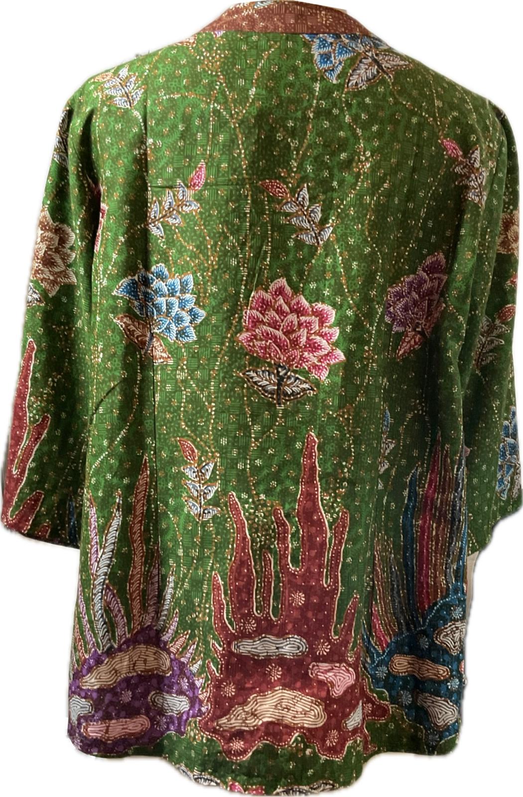 Ladies Batik Top LBT-XXXL-GREEN-G111111001