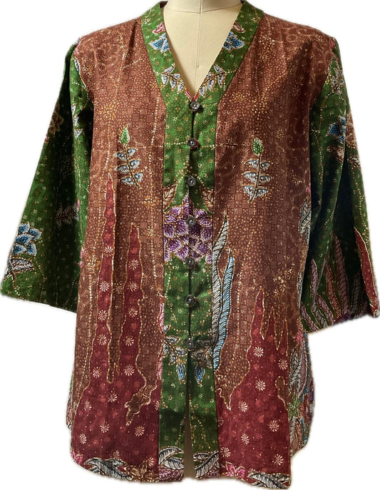 Ladies Batik Top LBT-XXXL-GREEN-G111111001