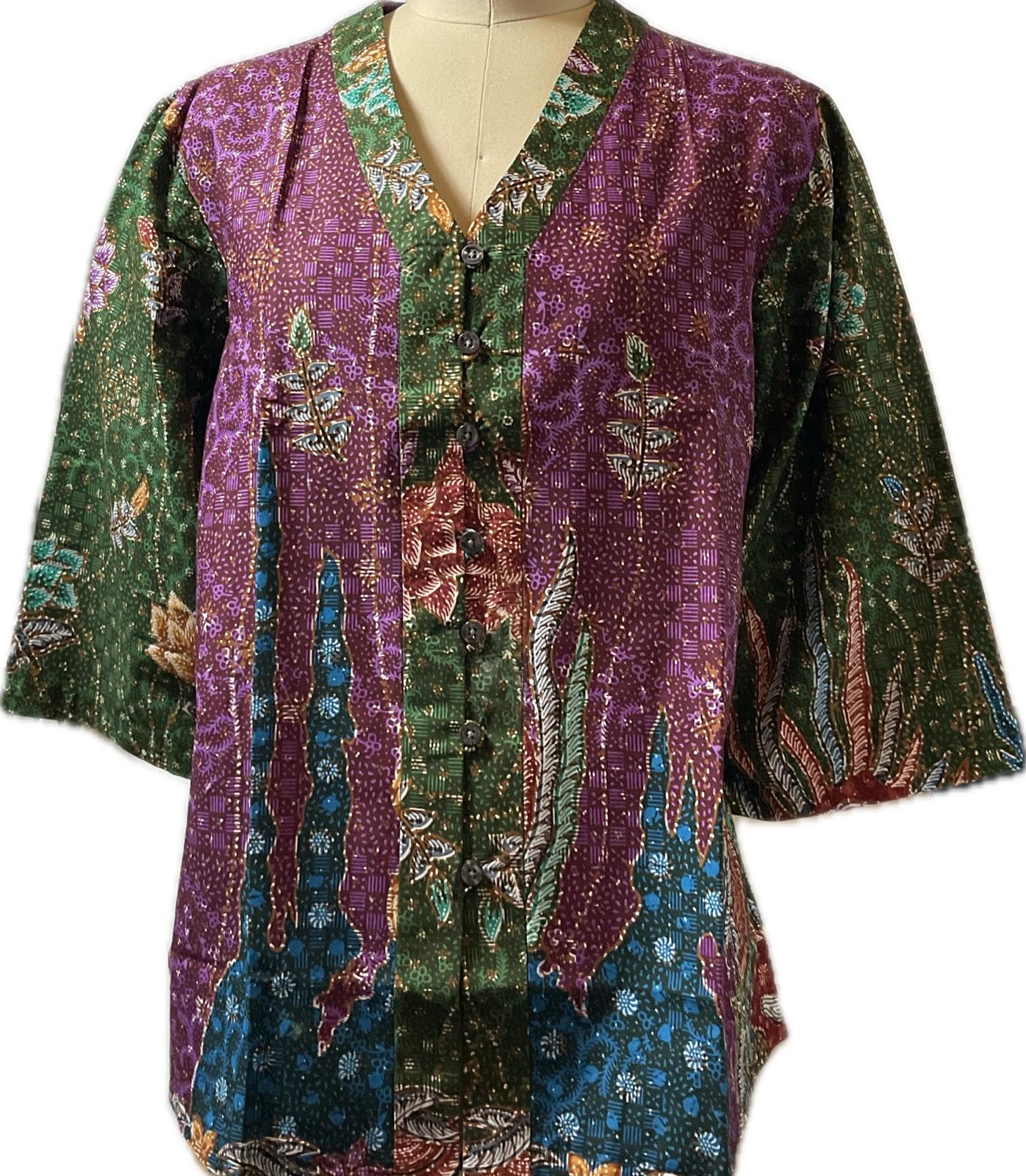 Ladies Batik Top LBT-XXXL-GREEN-G111111004