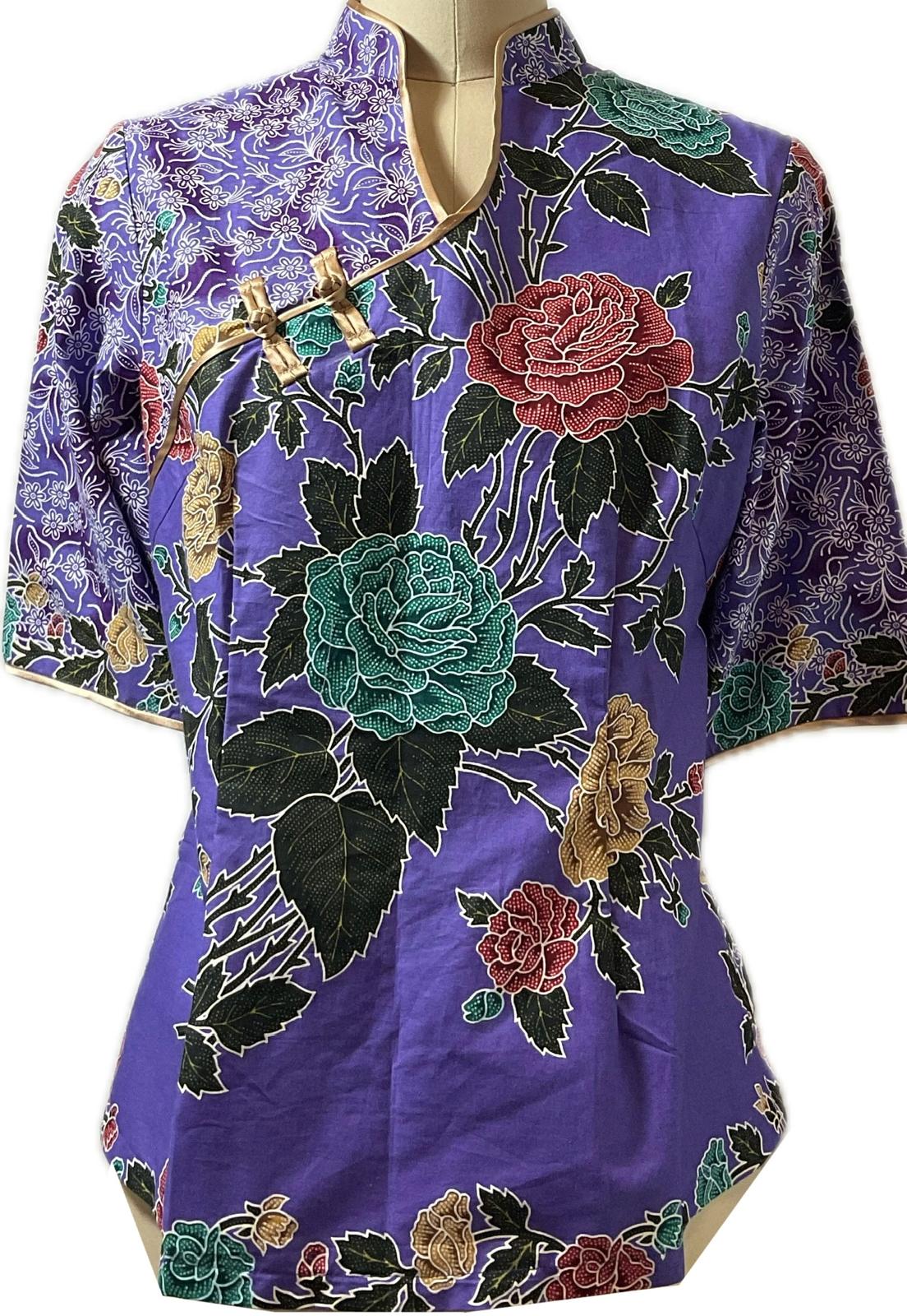 Ladies Batik Top LBT-L-PURPLE-H111003