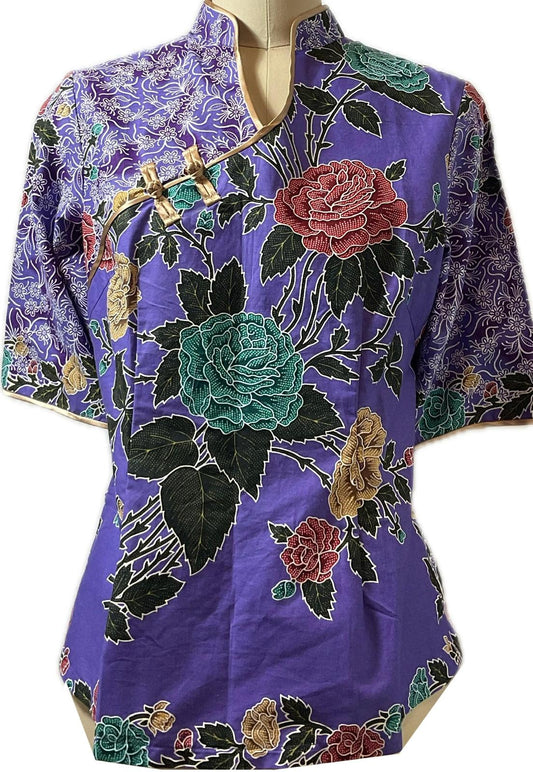 Ladies Batik Top LBT-L-PURPLE-H111003