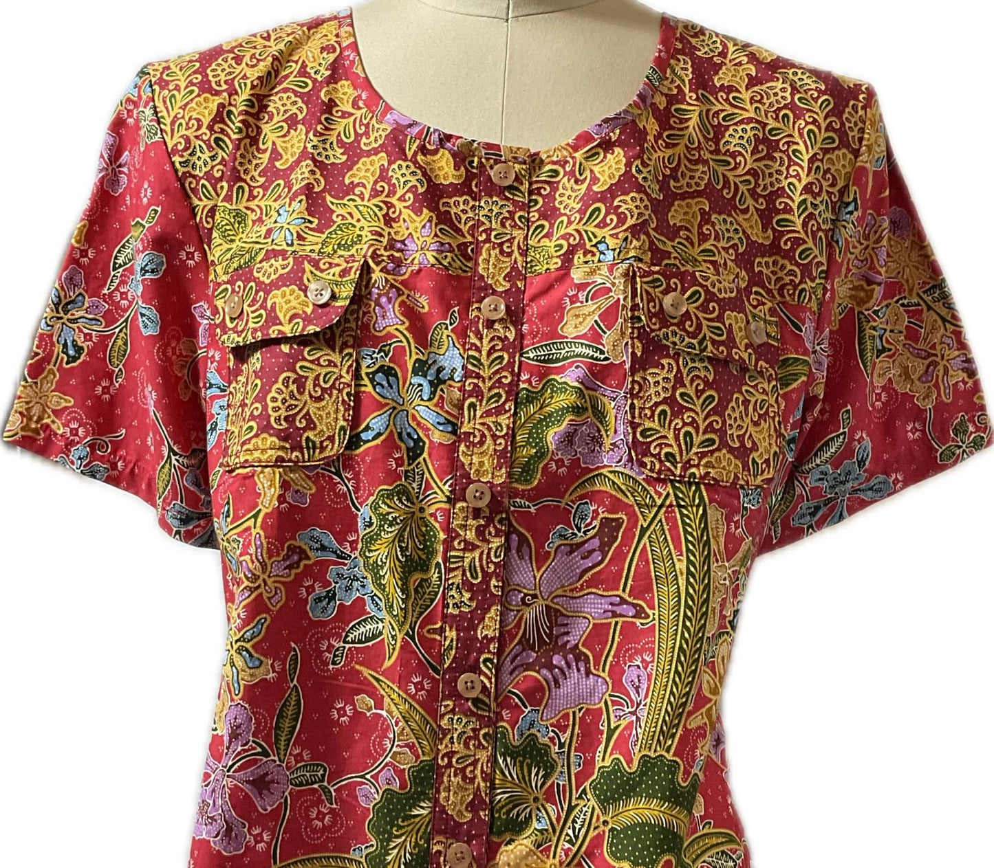 Ladies Batik Top LBT-FS-RED-I1004