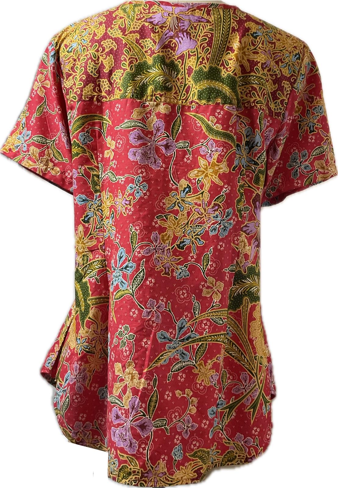 Ladies Batik Top LBT-FS-RED-I1004