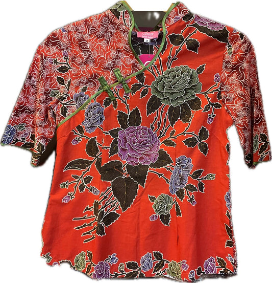 Ladies Batik Top LBT-M-RED-H11006