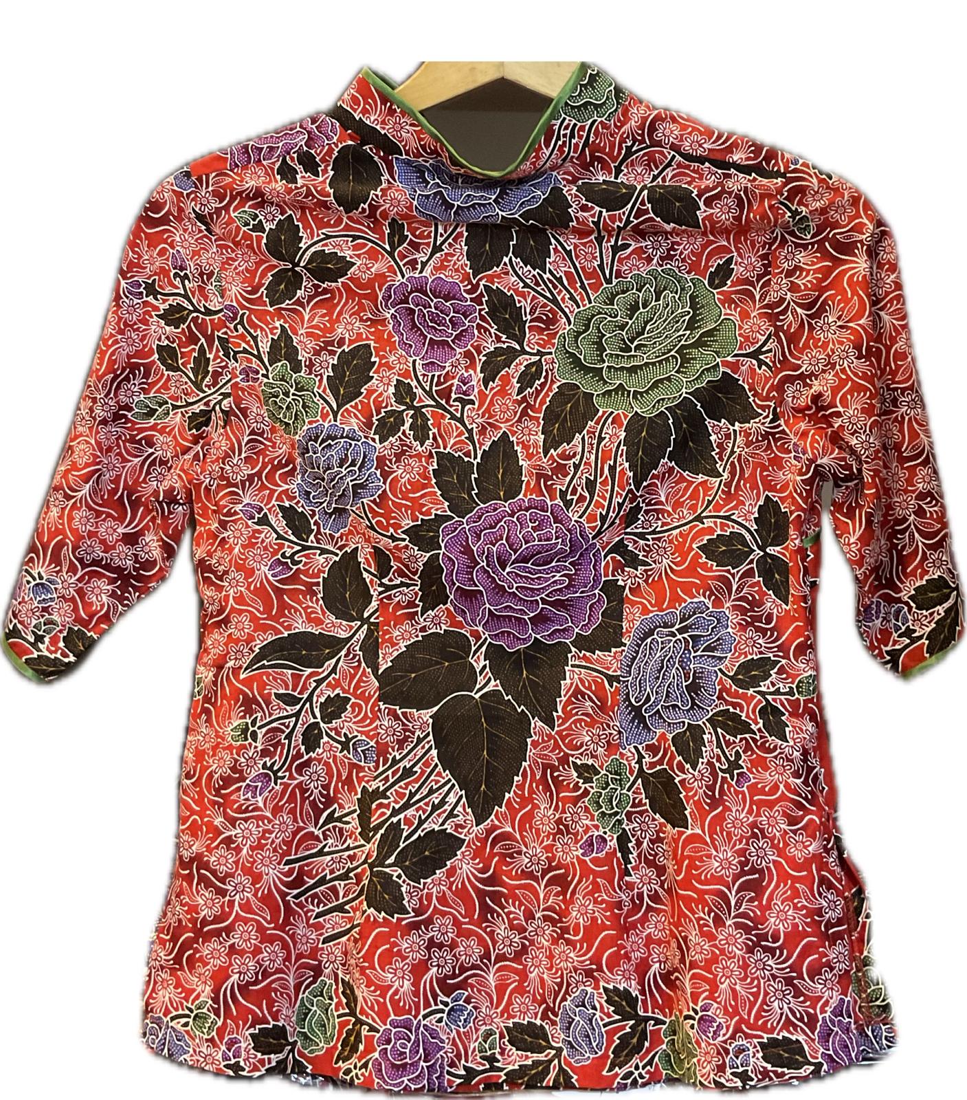 Ladies Batik Top LBT-M-RED-H11006