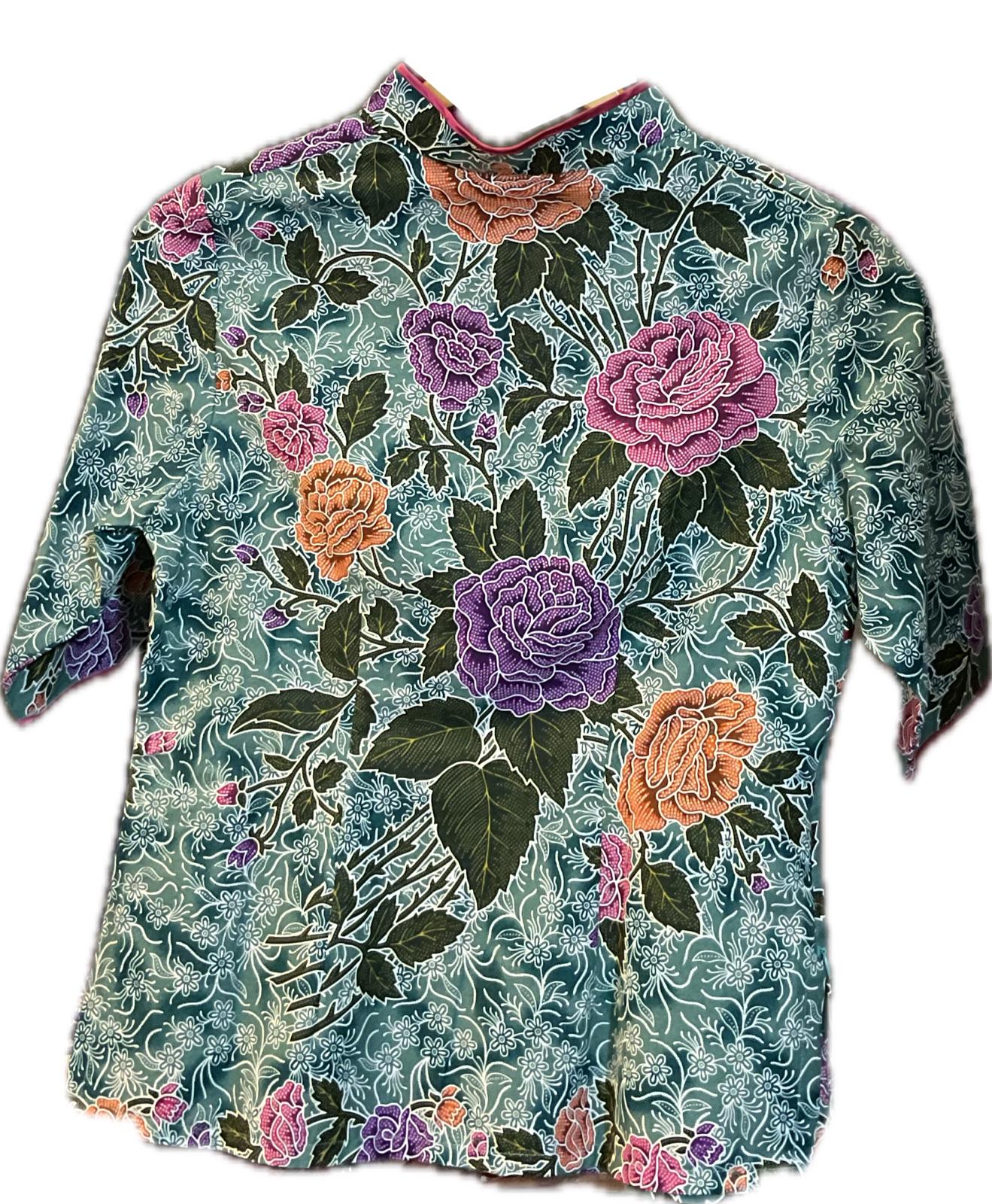 Ladies Batik Top LBT-M-GREEN-H11007
