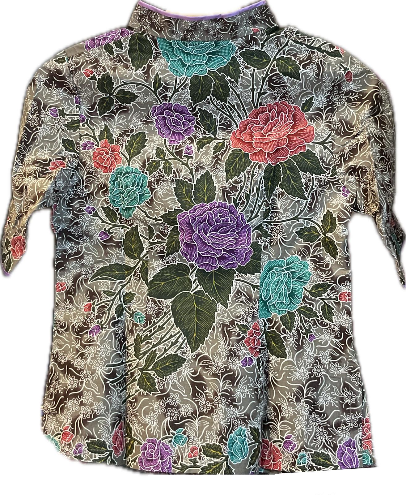 Ladies Batik Top LBT-L-GREY-H111001