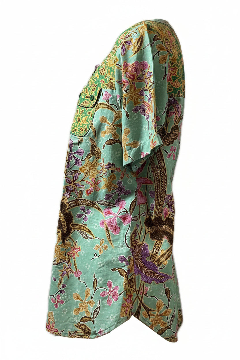Ladies Batik Top LBT-FS-GREEN-I1005