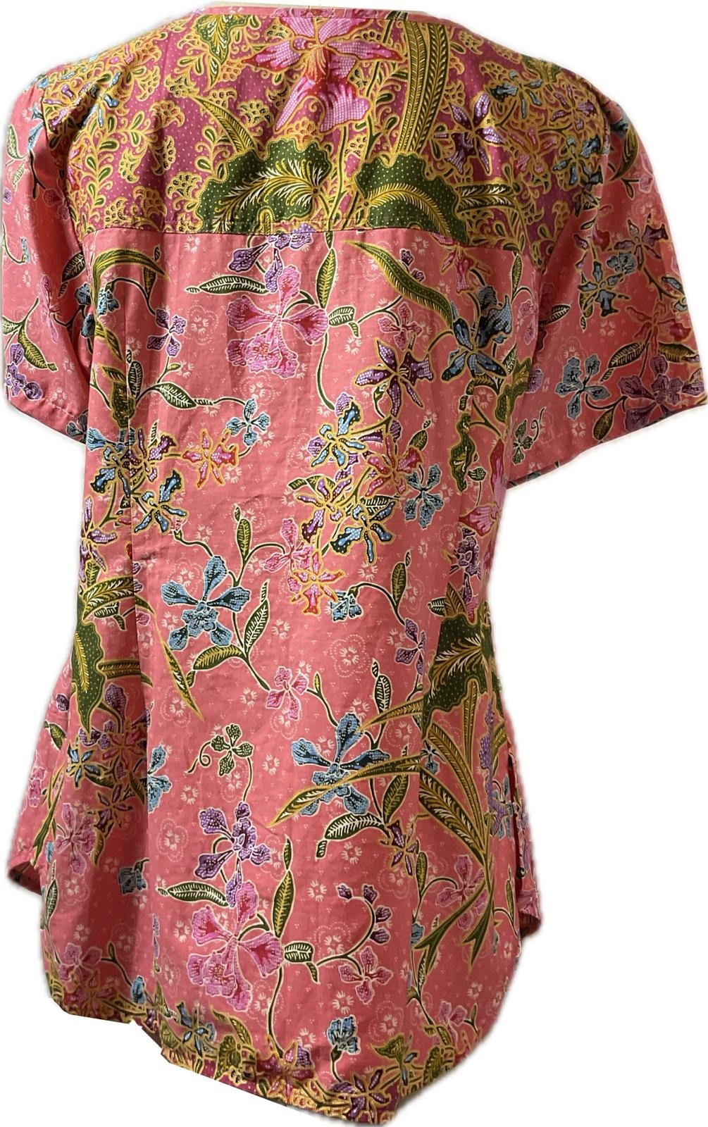 Ladies Batik Top LBT-FS-PINK-I1002