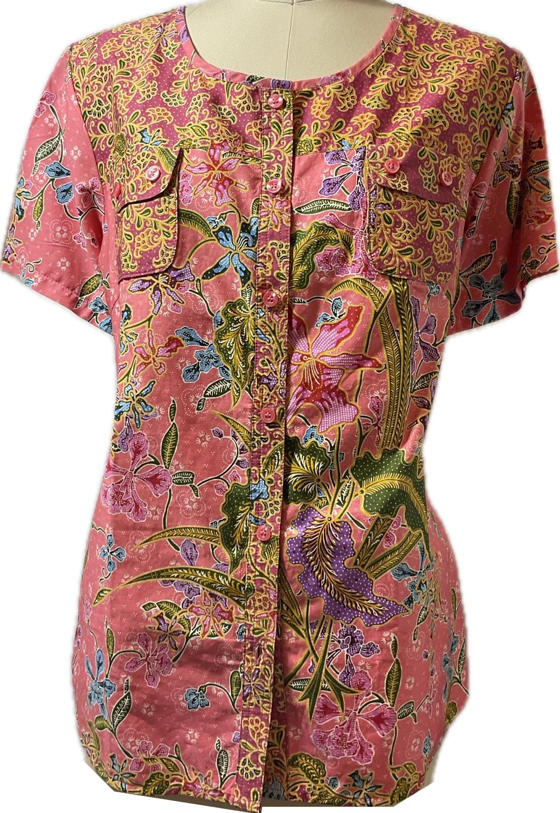 Ladies Batik Top LBT-FS-PINK-I10013