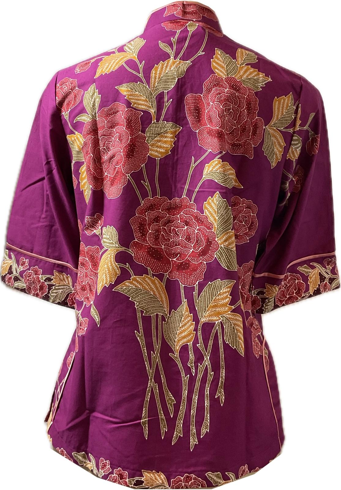 Ladies Batik Top LBT-M-PURPLE-J11001
