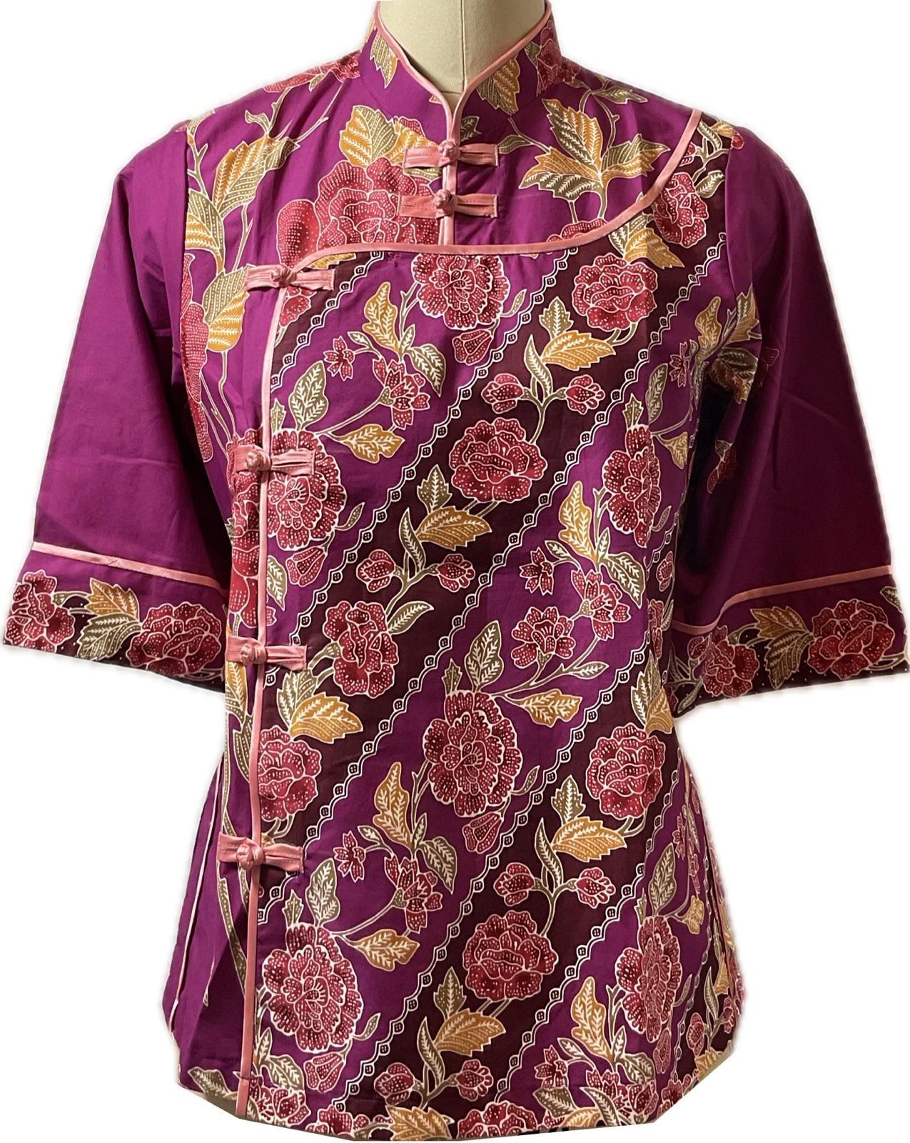 Ladies Batik Top LBT-M-PURPLE-J11001