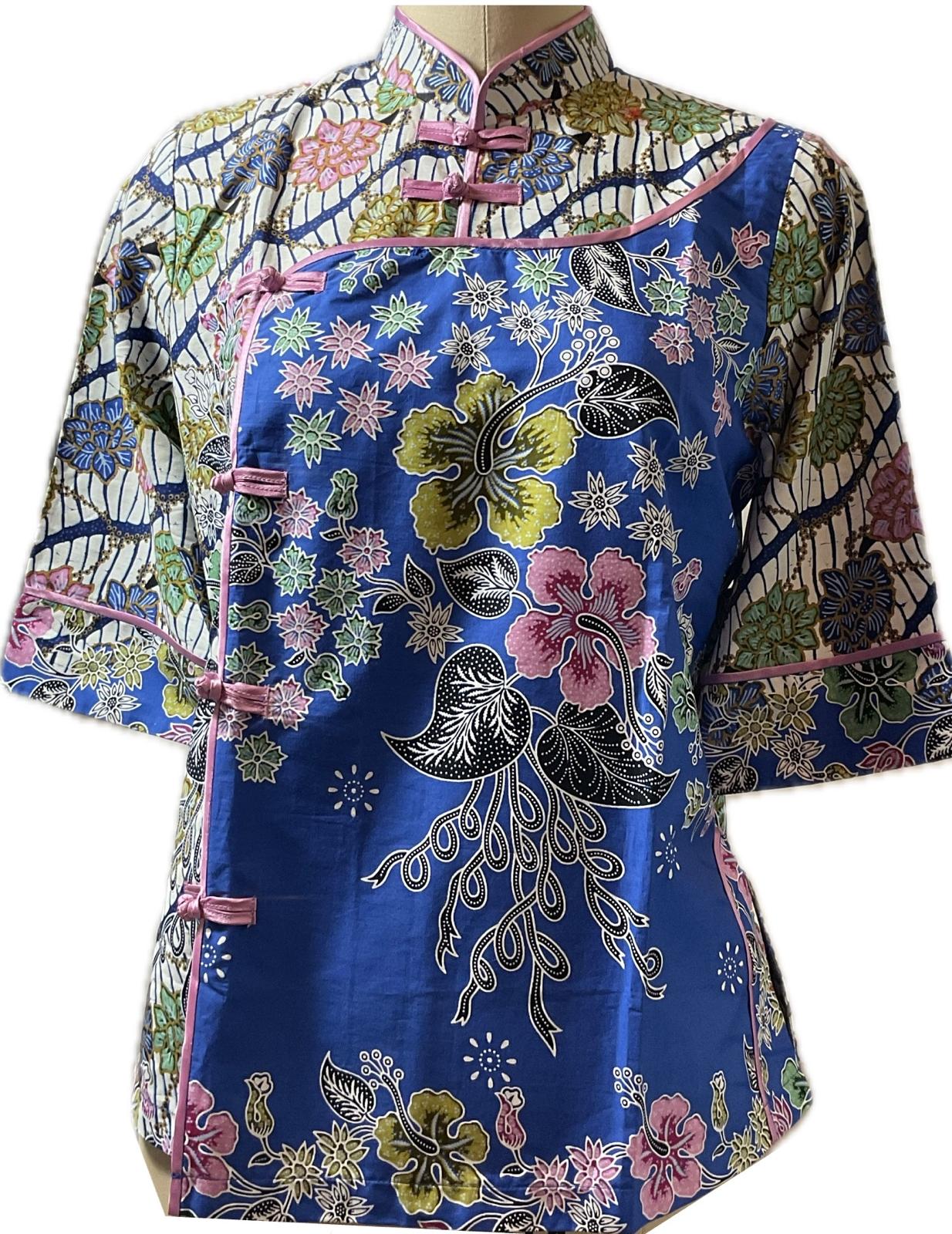Ladies Batik Top LBT-M-BLUE-J11003