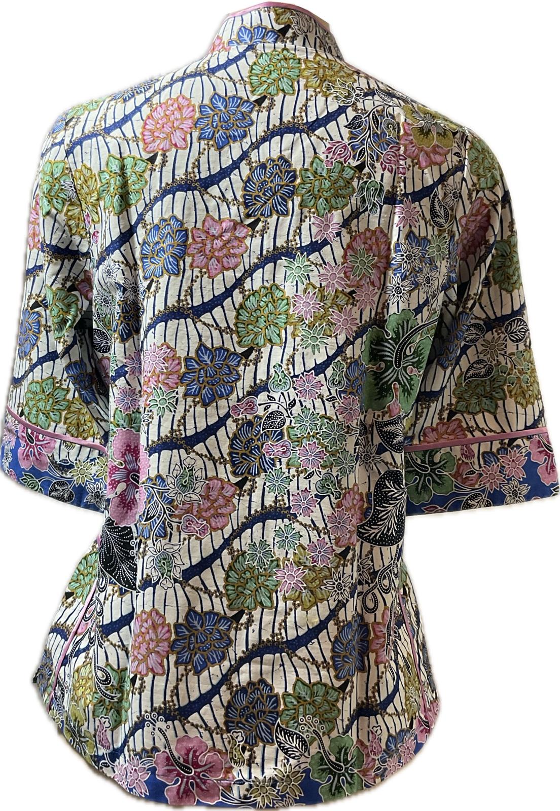 Ladies Batik Top LBT-M-BLUE-J11003