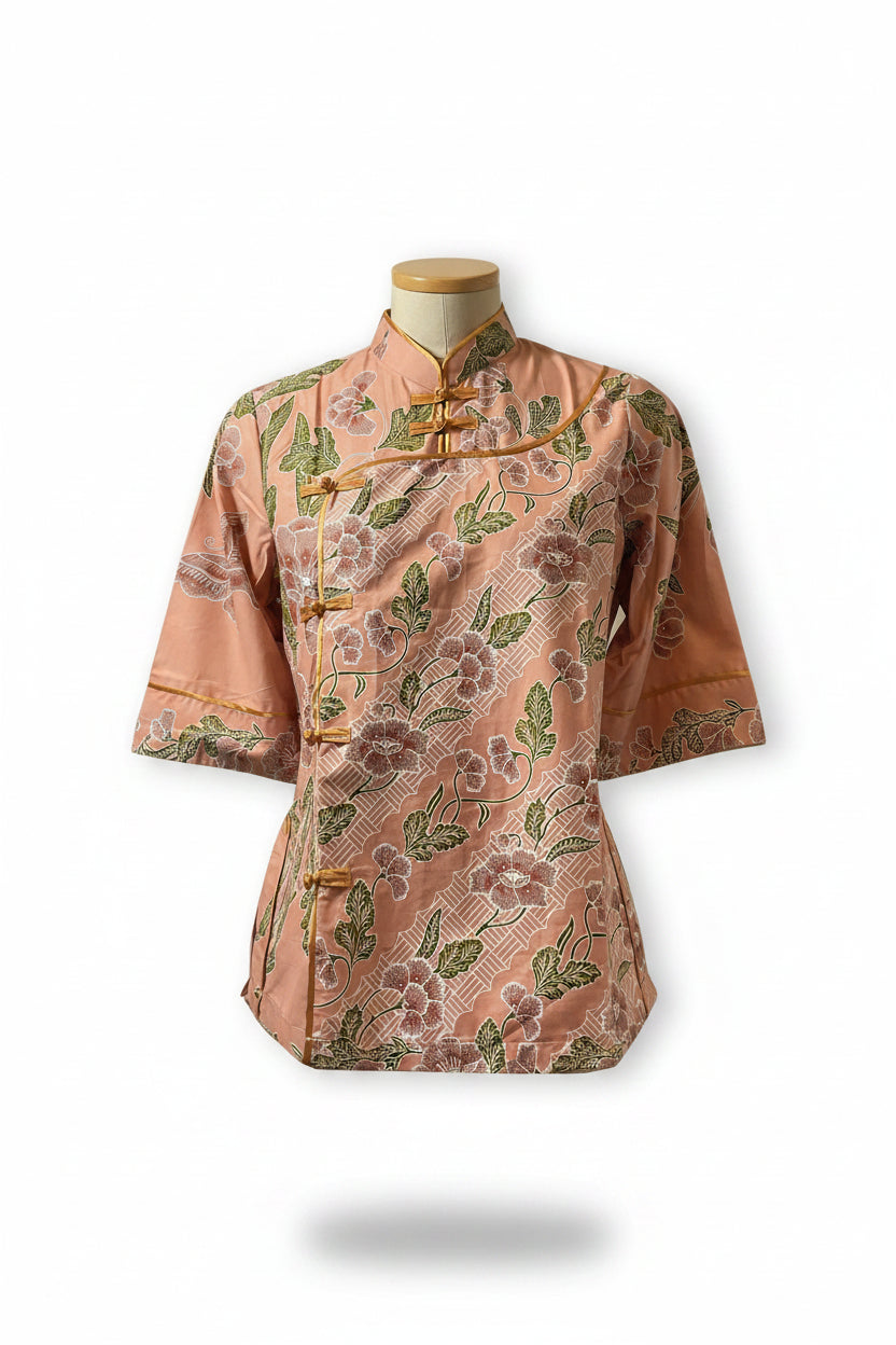 Ladies Batik Top LBT-M-PEACH-J11004