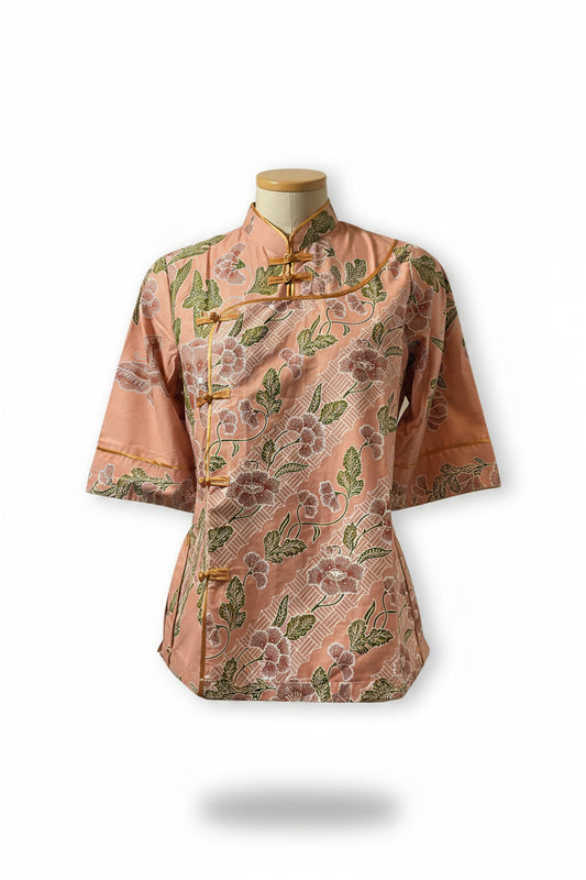 Ladies Batik Top LBT-M-PEACH-J11004