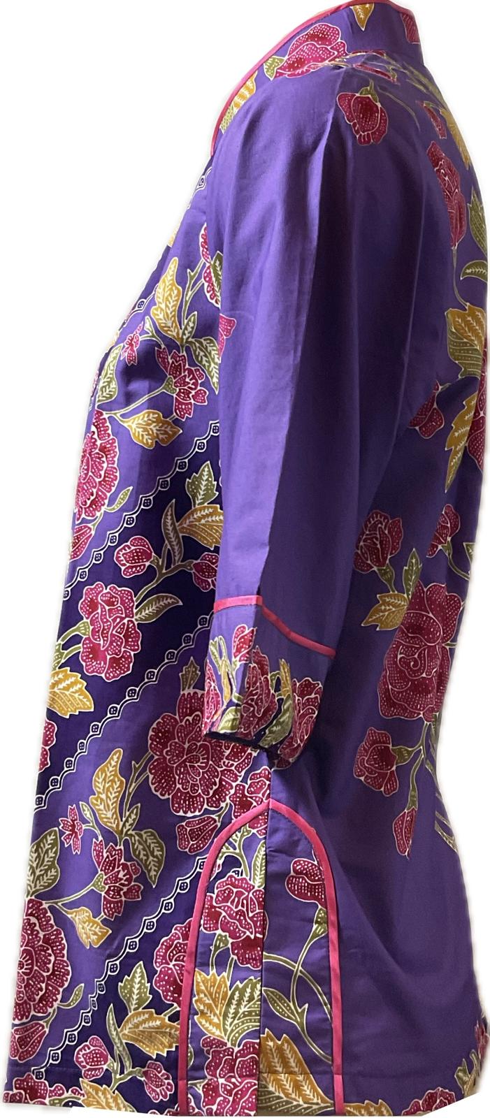 Ladies Batik Top LBT-M-PURPLE-J11005