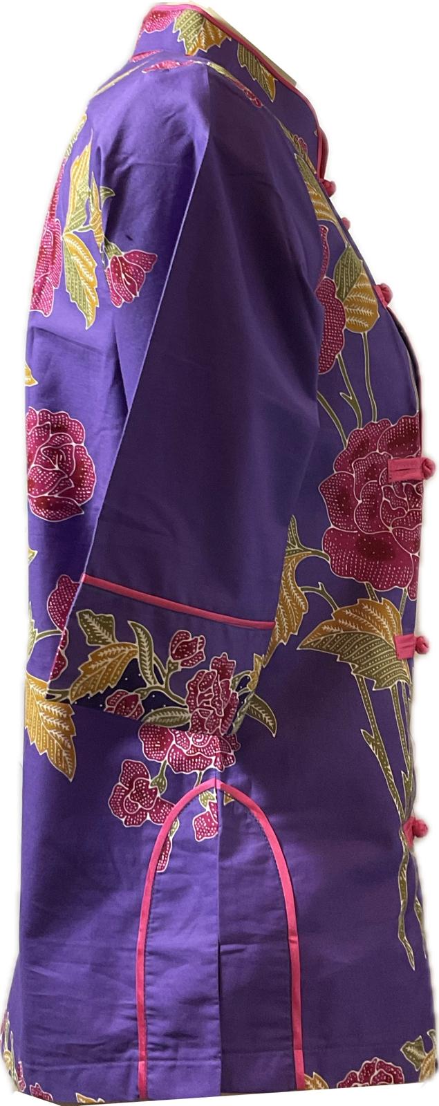 Ladies Batik Top LBT-M-PURPLE-J11005