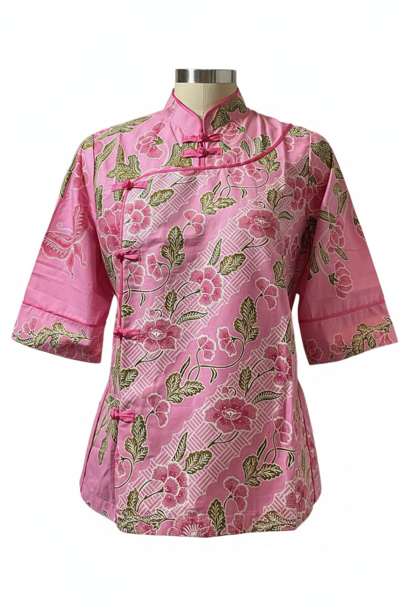 Ladies Batik Top LBT-M-PINK-J11006