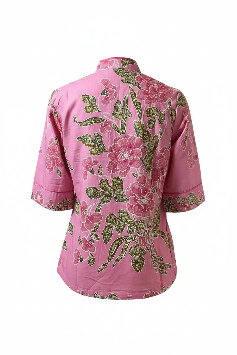 Ladies Batik Top LBT-M-PINK-J11006