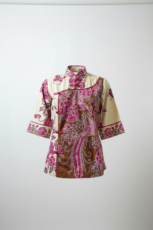 Ladies Batik Top LBT-M-PINK-J11007