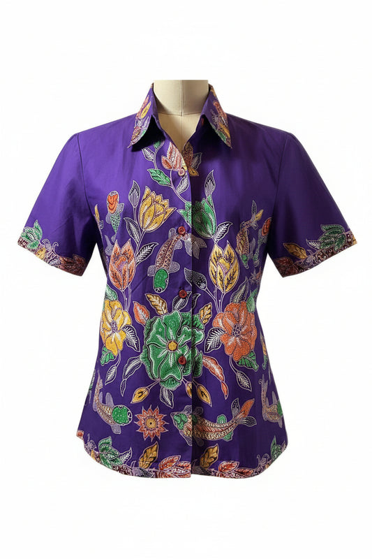 Ladies Batik Top LBT-XL-PURPLE-K1111001
