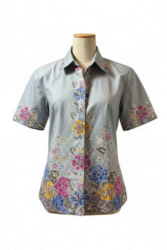 Ladies Batik Top LBT-XL-GREY-K1111003