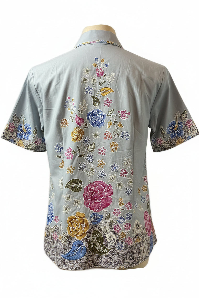 Ladies Batik Top LBT-XL-GREY-K1111003
