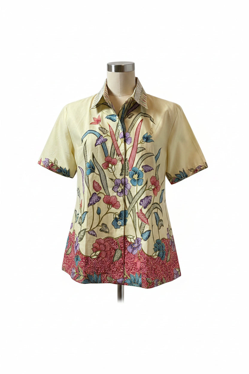Ladies Batik Top LBT-XL-YELLOW-K1111004