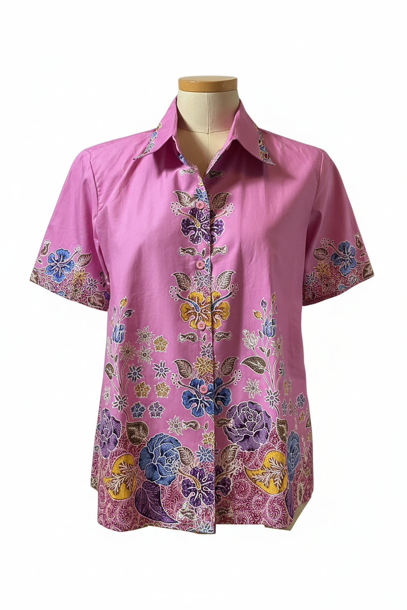 Ladies Batik Top LBT-XL-PINK-K1111005