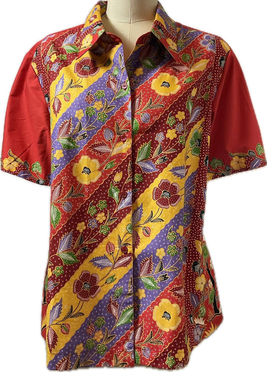 Ladies Batik Top LBT-XXXL-RED-K111111002