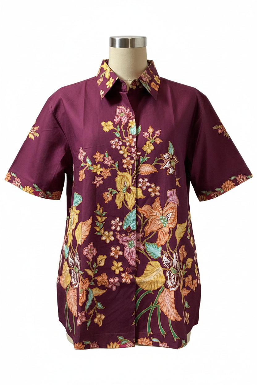 Ladies Batik Top LBT-XXXL-MAROON-K11111005