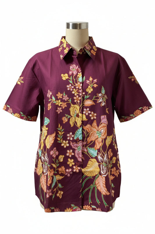 Ladies Batik Top LBT-XXXL-MAROON-K11111005