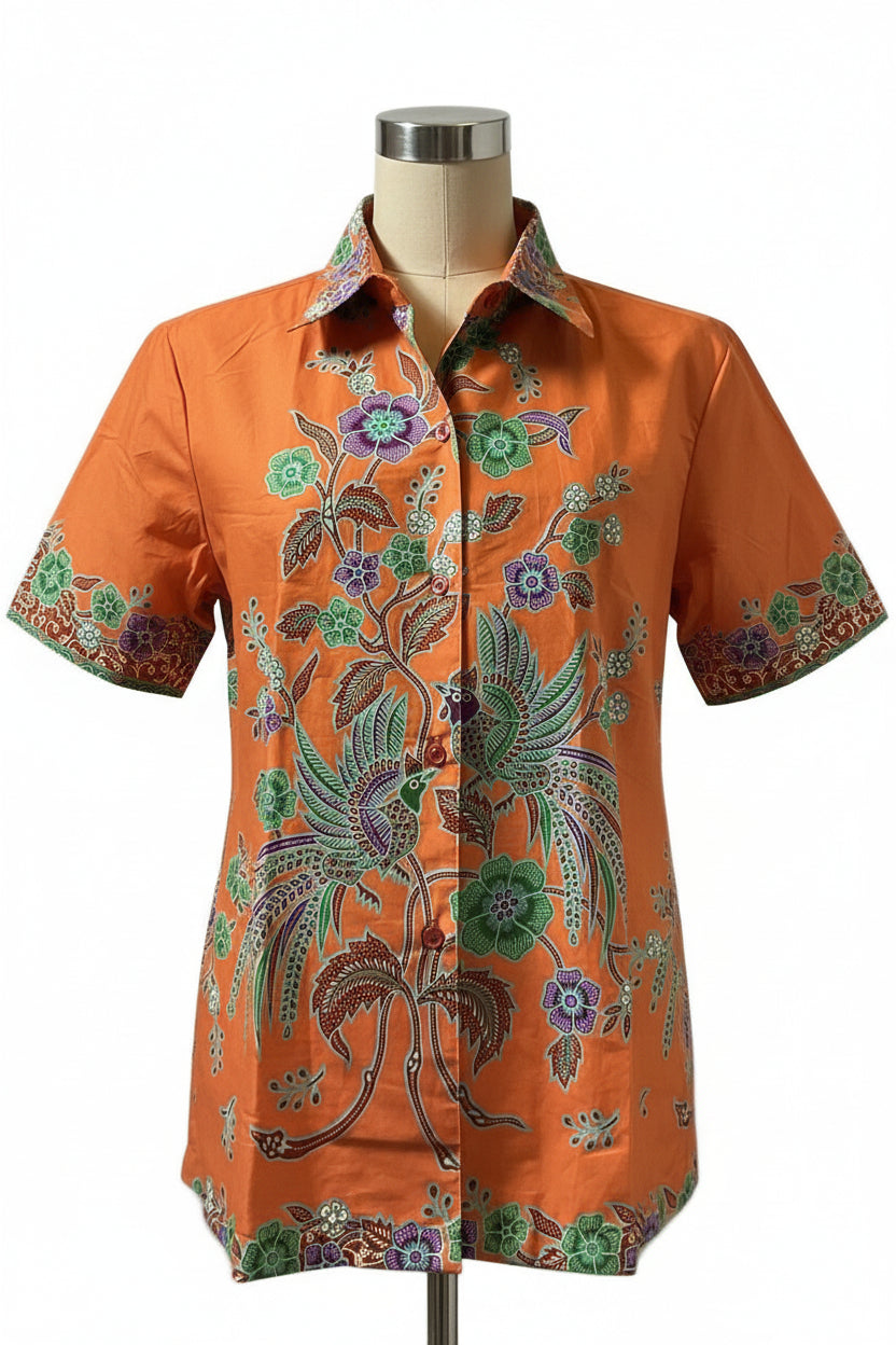 Ladies Batik Top LBT-XXL-ORANGE-K11111002