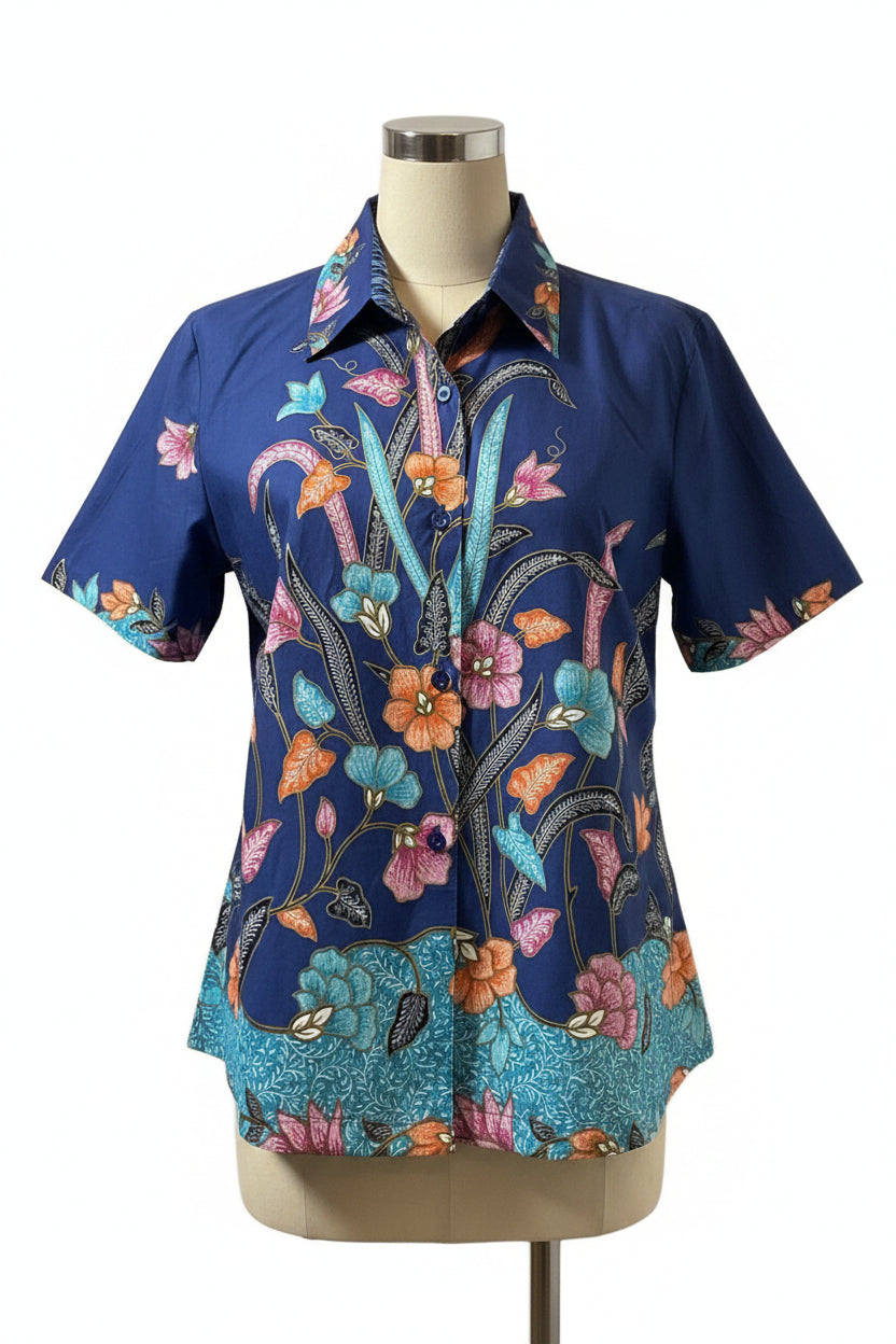 Ladies Batik Top LBT-XXXL-BLUE-K11111007