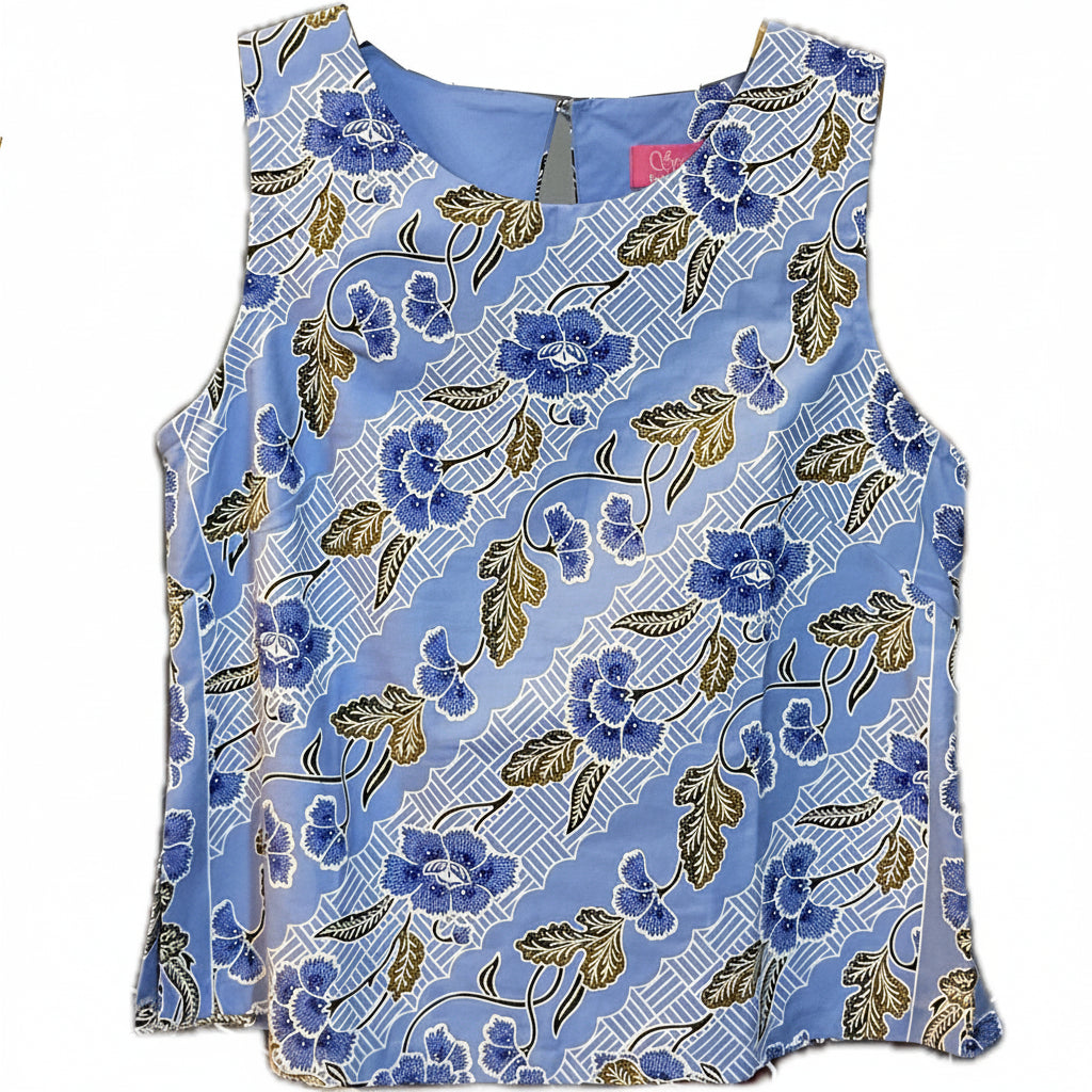 Ladies Batik Top LBT-S-BLUE-L1001