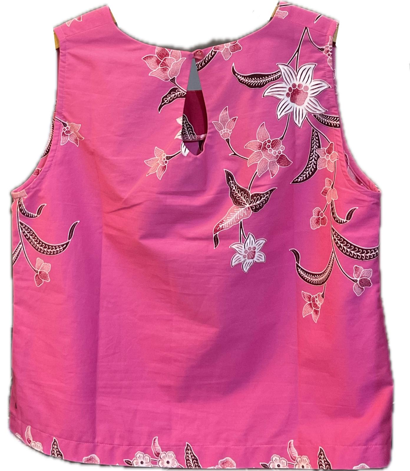 Ladies Batik Top LBT-M-PINK-L11004