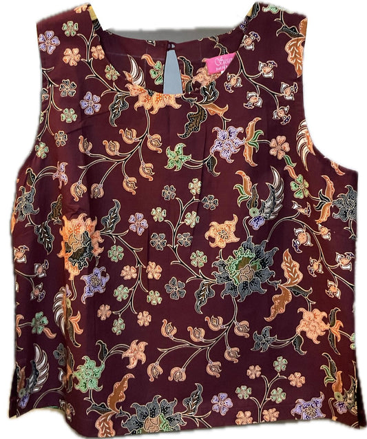 Ladies Batik Top LBT-XL-BROWN-L1111002