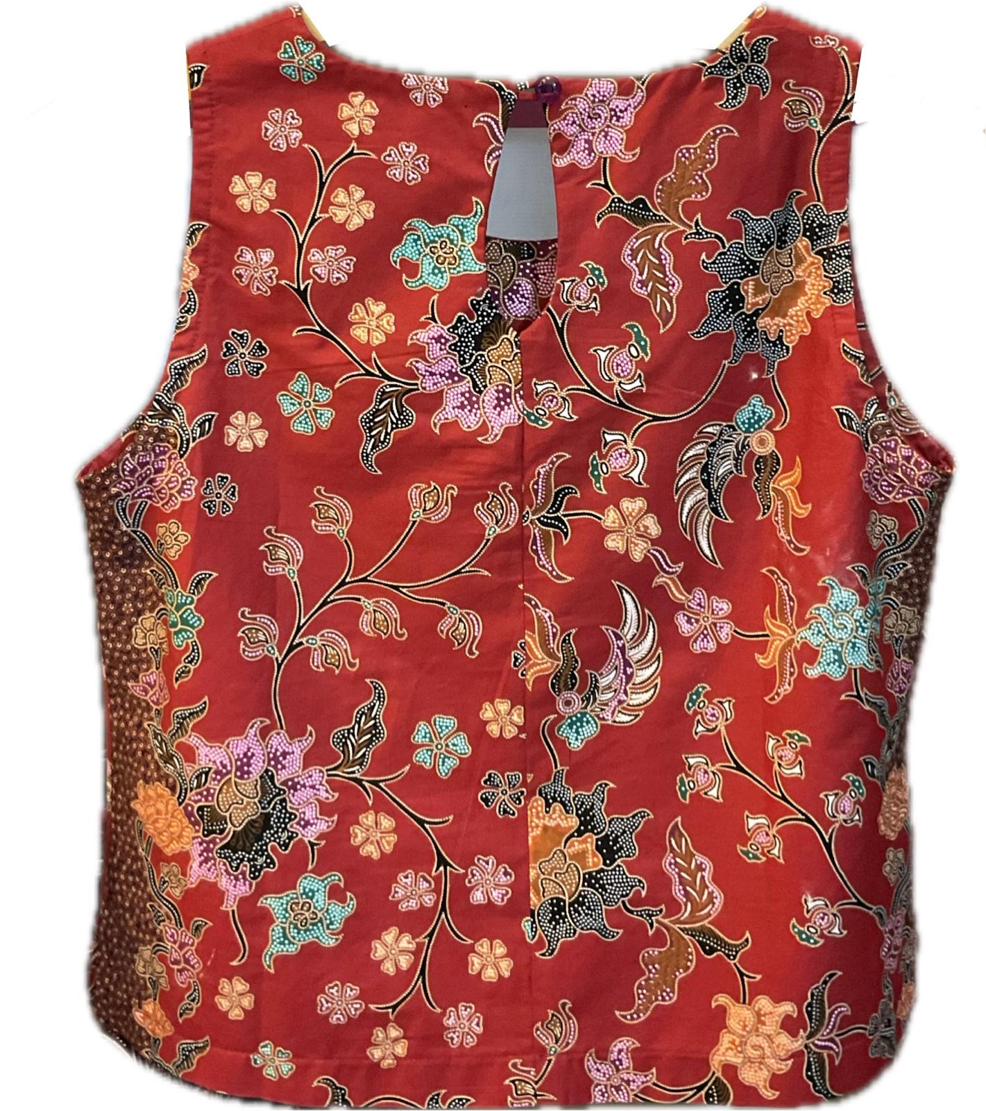 Ladies Batik Top LBT-M-MAROON-L11008