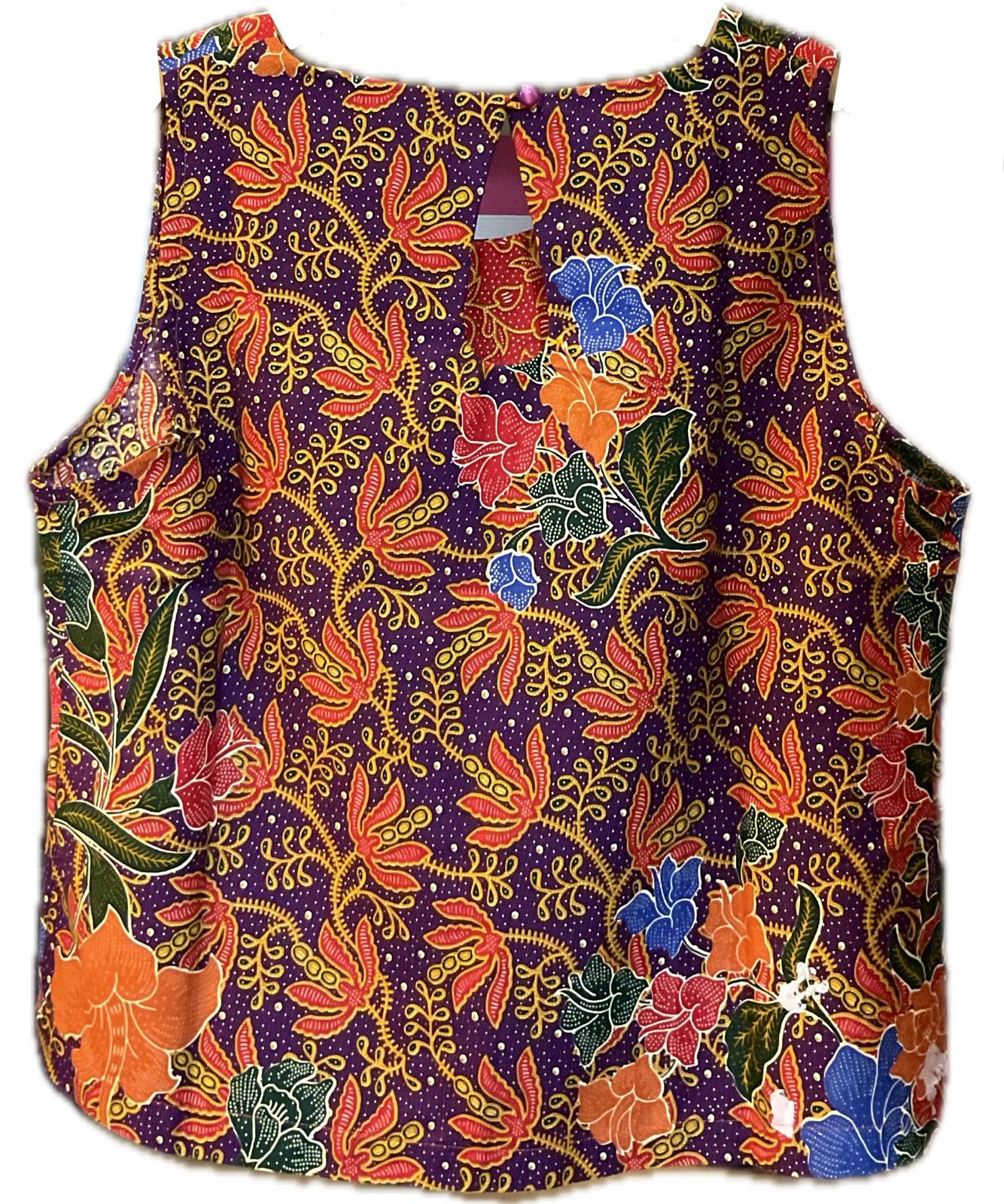 Ladies Batik Top LBT-M-RED-L11009
