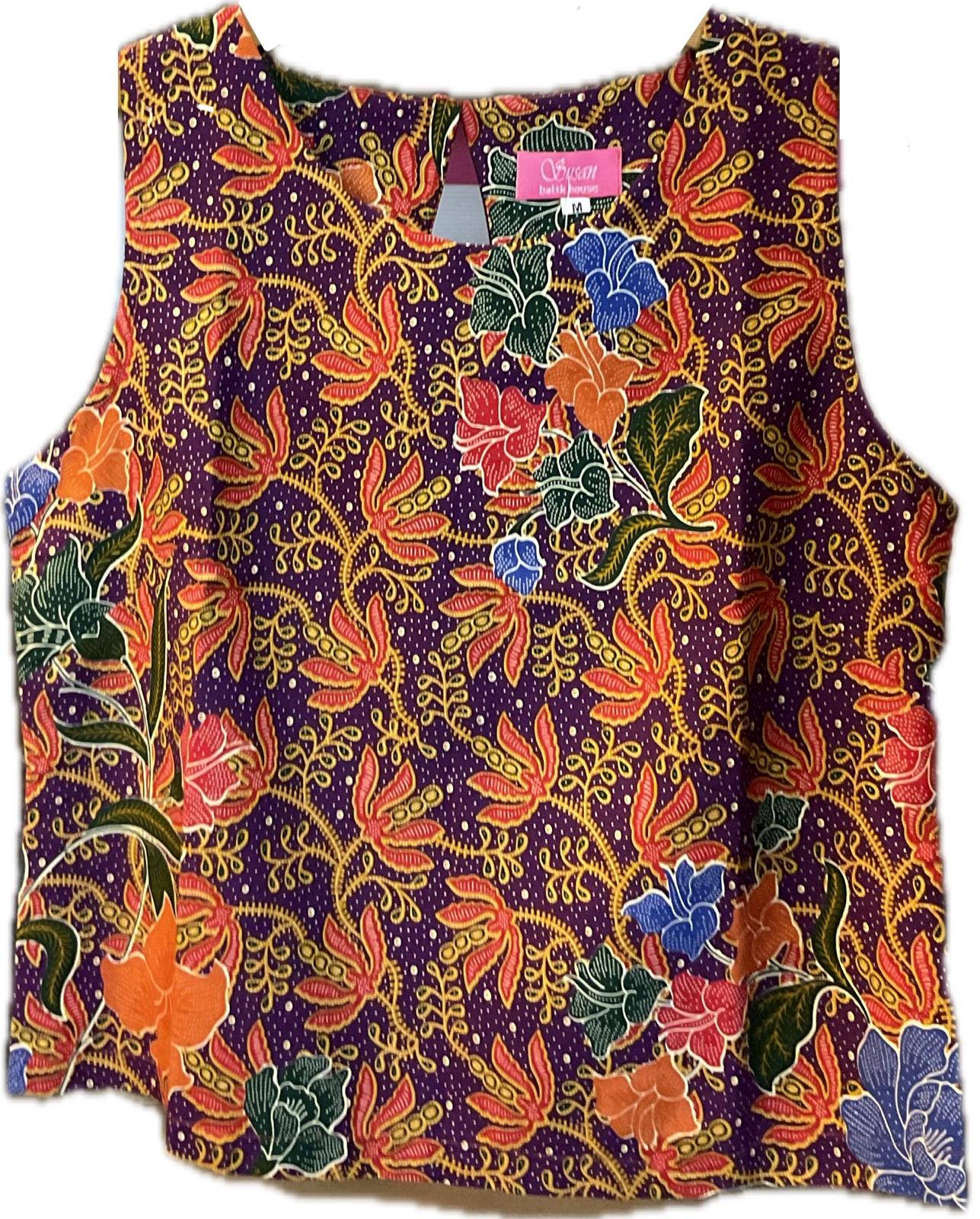 Ladies Batik Top LBT-M-RED-L11009