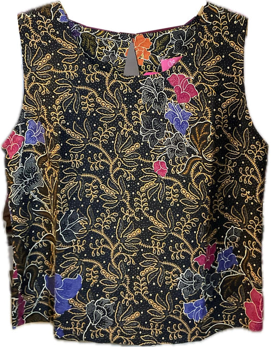 Ladies Batik Top LBT-M-BLACK-L11005