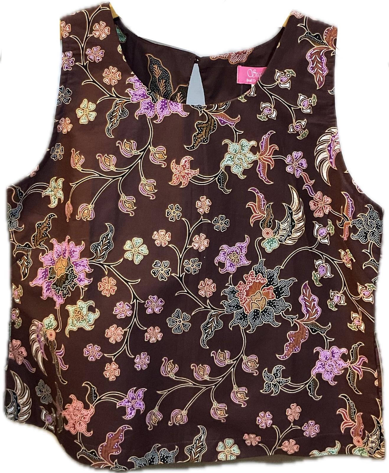 Ladies Batik Top LBT-L-BROWN-L111005