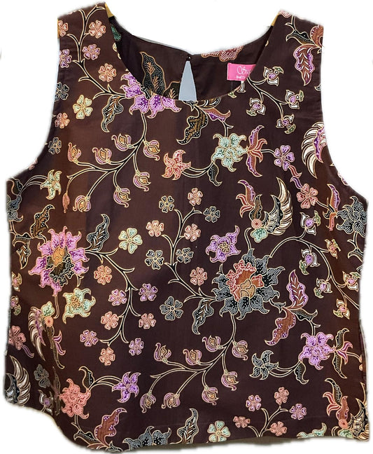 Ladies Batik Top LBT-L-BROWN-L111005