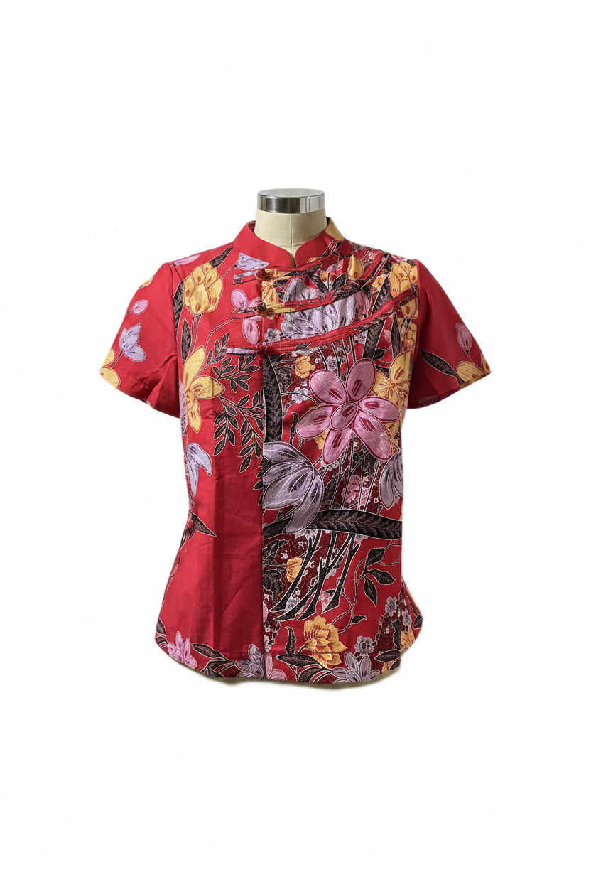 Ladies Batik Top LBT-M-RED-N11002