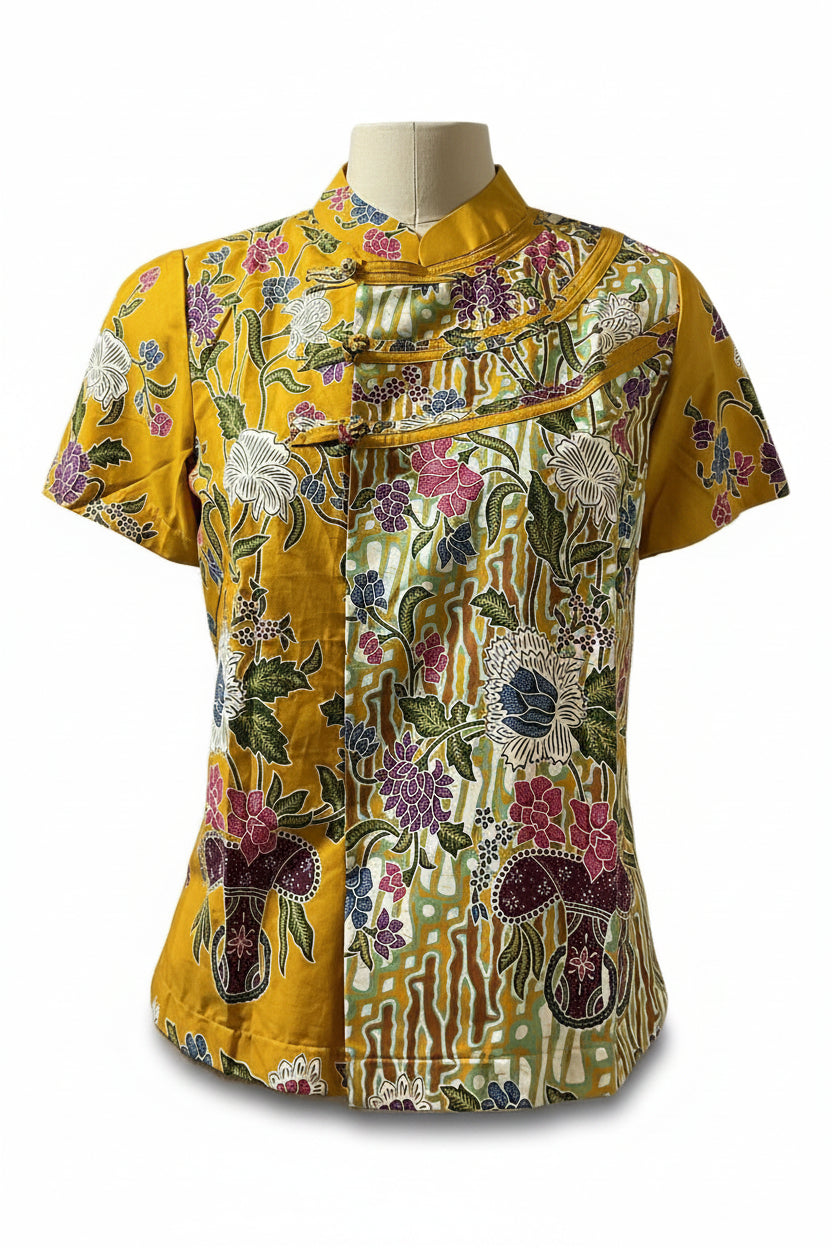 Ladies Batik Top LBT-M-YELLOW-N11003