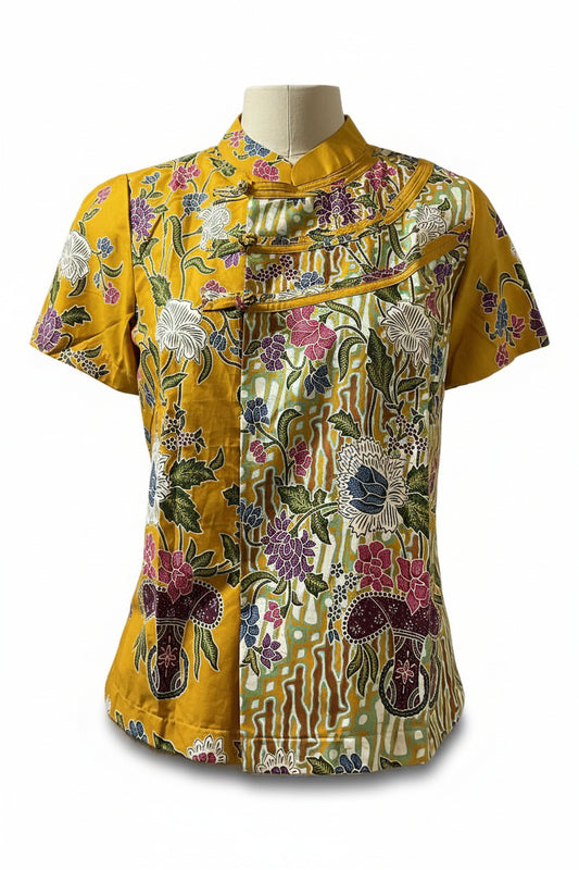 Ladies Batik Top LBT-M-YELLOW-N11003