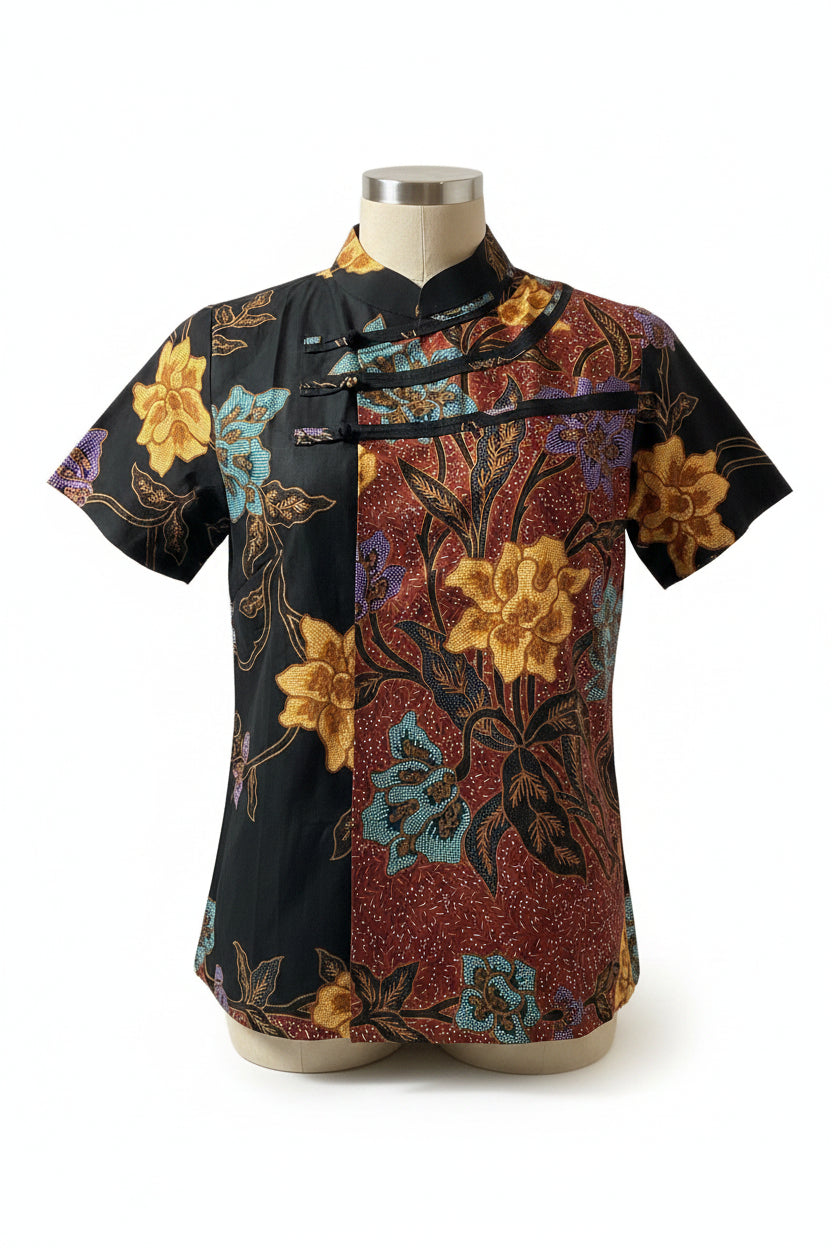 Ladies Batik Top LBT-M-BLACK-N11004