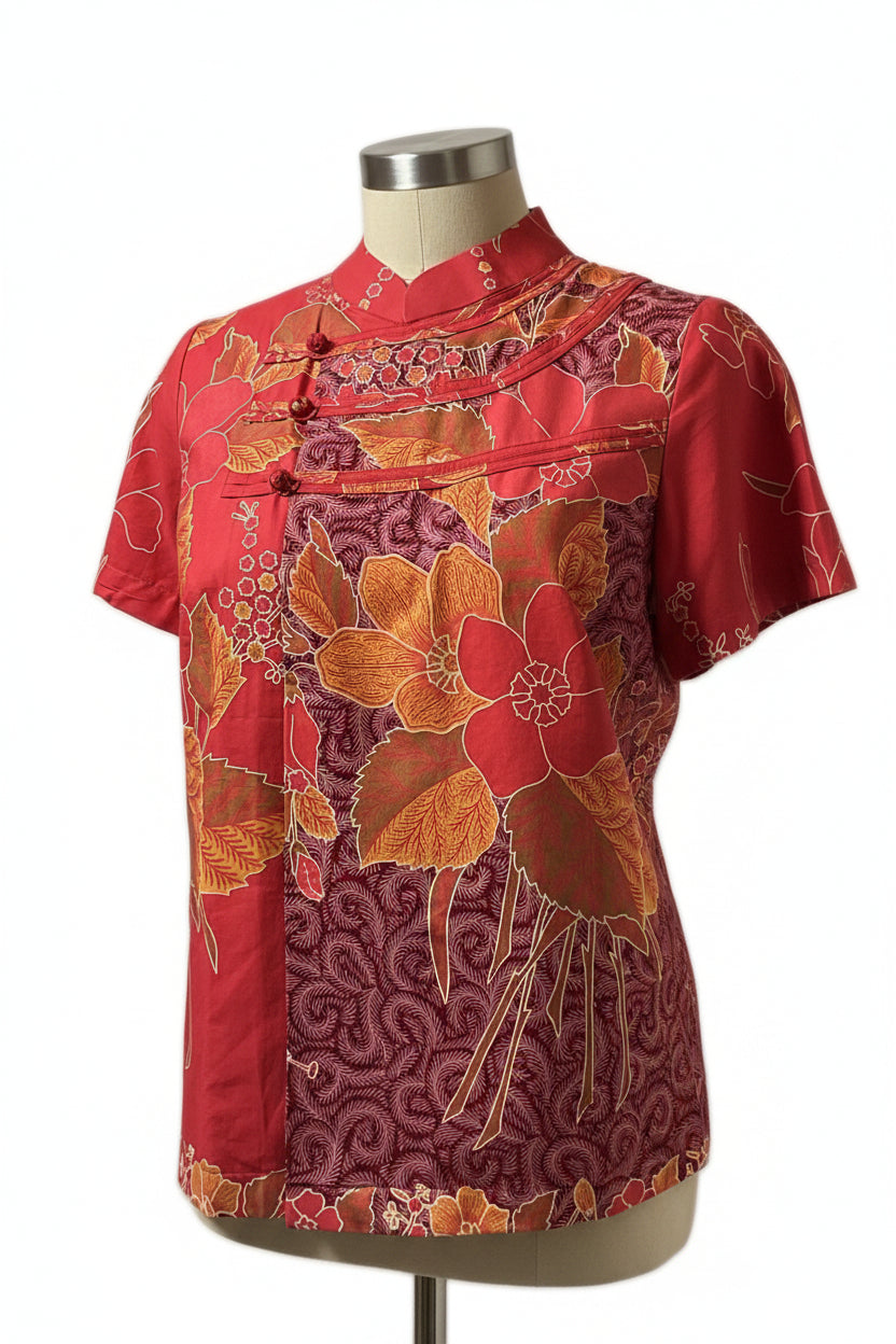 Ladies Batik Top LBT-M-RED-N11005