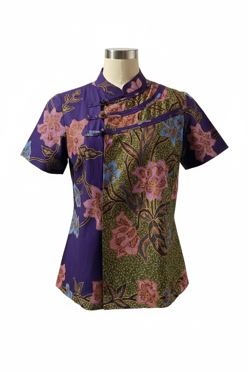 Ladies Batik Top LBT-L-PURPLE-N111004